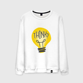 Мужской свитшот хлопок с принтом Лампочка Think в Новосибирске, 100% хлопок |  | art | bulb | idea | illustration | lamp | light | light bulb | retro | vintage | айдиа | арт | вдохновение | винтаж | дизайн лампочки | думаешь | думай | идея | иллюстрация | лампа | лампа накаливания | мысли | мысль | ретро | рисунок