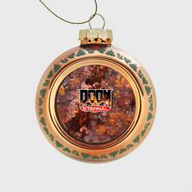 Стеклянный ёлочный шар с принтом DOOM Eternal (логотип) в Новосибирске, Стекло | Диаметр: 80 мм | doom | doom eternal | дум | игра | логотип | шутер