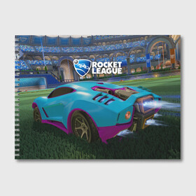 Альбом для рисования с принтом Rocket League в Новосибирске, 100% бумага
 | матовая бумага, плотность 200 мг. | cars | game | games | rocket league | гонка | гонки | машина | машины | рокет лига