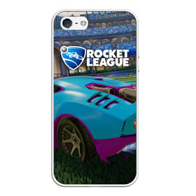 Чехол для iPhone 5/5S матовый с принтом Rocket League в Новосибирске, Силикон | Область печати: задняя сторона чехла, без боковых панелей | cars | game | games | rocket league | гонка | гонки | машина | машины | рокет лига