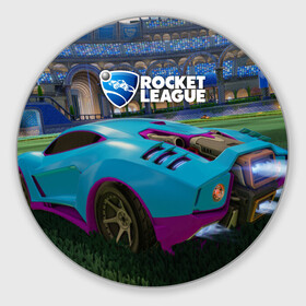 Коврик для мышки круглый с принтом Rocket League в Новосибирске, резина и полиэстер | круглая форма, изображение наносится на всю лицевую часть | cars | game | games | rocket league | гонка | гонки | машина | машины | рокет лига