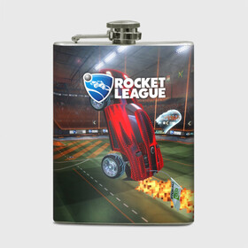 Фляга с принтом Rocket League в Новосибирске, металлический корпус | емкость 0,22 л, размер 125 х 94 мм. Виниловая наклейка запечатывается полностью | cars | game | games | rocket league | гонка | гонки | машина | машины | рокет лига