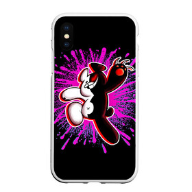 Чехол для iPhone XS Max матовый с принтом MONOKUMA  МОНОКУМА PAINT в Новосибирске, Силикон | Область печати: задняя сторона чехла, без боковых панелей | Тематика изображения на принте: anime | danganronpa | enoshima | junko | monokuma | аниме | джунко | игра | манга | медведь | монокума | робот медведь | эношима