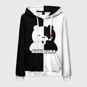 Мужская толстовка 3D на молнии с принтом MONOKUMA  МОНОКУМА BEAR в Новосибирске, 100% полиэстер | длина до линии бедра, манжеты и пояс оформлены мягкой тканевой резинкой, двухслойный капюшон со шнурком для регулировки, спереди молния, по бокам два кармана | anime | danganronpa | enoshima | junko | monokuma | аниме | джунко | игра | манга | медведь | монокума | робот медведь | эношима