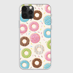 Чехол для iPhone 12 Pro Max с принтом Пончики / Donuts в Новосибирске, Силикон |  | bagel | cookies | donut | pastry | pie | ring | бублик | выпечка | колечко | печенье | пирожок | пончик