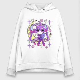 Женское худи Oversize хлопок с принтом Cute Chibi Kawaii в Новосибирске, френч-терри — 70% хлопок, 30% полиэстер. Мягкий теплый начес внутри —100% хлопок | боковые карманы, эластичные манжеты и нижняя кромка, капюшон на магнитной кнопке | Тематика изображения на принте: anime | chibi | cute | devil | girls | goth | kawaii | loli | made | manga | pastel | skull | star | аниме | бантики | гот | готик | готичная | девочка | девушка | доли | звезды | каваи | кавай | луна | манга | месяц | милая | мишка | плюшевый