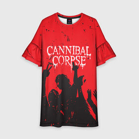 Детское платье 3D с принтом Cannibal Corpse | Труп Каннибала (Z) в Новосибирске, 100% полиэстер | прямой силуэт, чуть расширенный к низу. Круглая горловина, на рукавах — воланы | cannibal | cannibal corpse | corpse | death metal | deathgrind | алекс уэбстер | брутальный дэт метал | дэт метал | дэтграйнд | пол мазуркевич | роб барретт | труп каннибала