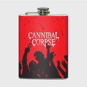 Фляга с принтом Cannibal Corpse | Труп Каннибала (Z) в Новосибирске, металлический корпус | емкость 0,22 л, размер 125 х 94 мм. Виниловая наклейка запечатывается полностью | Тематика изображения на принте: cannibal | cannibal corpse | corpse | death metal | deathgrind | алекс уэбстер | брутальный дэт метал | дэт метал | дэтграйнд | пол мазуркевич | роб барретт | труп каннибала