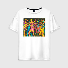 Женская футболка хлопок Oversize с принтом Люди в танце Дискотека в Новосибирске, 100% хлопок | свободный крой, круглый ворот, спущенный рукав, длина до линии бедер
 | движения | дискотека | линии | люди | музыка | отрыв | песни | скопление | танец | тела