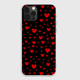 Чехол для iPhone 12 Pro Max с принтом Красные сердца в Новосибирске, Силикон |  | heart | love | red | red hearts. | градиент | день святого валентина | красные сердечки | красный | любовь | много сердечек | перламутр | сердце