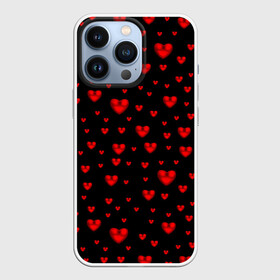 Чехол для iPhone 13 Pro с принтом Красные сердца в Новосибирске,  |  | heart | love | red | red hearts. | градиент | день святого валентина | красные сердечки | красный | любовь | много сердечек | перламутр | сердце