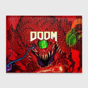 Обложка для студенческого билета с принтом DOOM Eternal в Новосибирске, натуральная кожа | Размер: 11*8 см; Печать на всей внешней стороне | doom | doom eternal | part two | the ancient gods | дум | игры | монстры