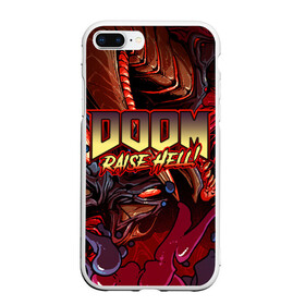 Чехол для iPhone 7Plus/8 Plus матовый с принтом DOOM Eternal в Новосибирске, Силикон | Область печати: задняя сторона чехла, без боковых панелей | Тематика изображения на принте: doom | doom eternal | part two | the ancient gods | дум | игры | монстры