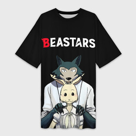 Платье-футболка 3D с принтом Beastars Выдающиеся звери в Новосибирске,  |  | anime | beastar | beastars | beastats | bestars | juno | wolf | аниме | волк | выдающиеся звери | выдающийся зверь | зверь | легоси | легоши