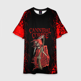 Детское платье 3D с принтом Cannibal Corpse | Труп Каннибала (Z) в Новосибирске, 100% полиэстер | прямой силуэт, чуть расширенный к низу. Круглая горловина, на рукавах — воланы | cannibal | cannibal corpse | corpse | death metal | deathgrind | алекс уэбстер | брутальный дэт метал | дэт метал | дэтграйнд | пол мазуркевич | роб барретт | труп каннибала