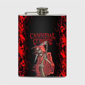 Фляга с принтом Cannibal Corpse | Труп Каннибала (Z) в Новосибирске, металлический корпус | емкость 0,22 л, размер 125 х 94 мм. Виниловая наклейка запечатывается полностью | Тематика изображения на принте: cannibal | cannibal corpse | corpse | death metal | deathgrind | алекс уэбстер | брутальный дэт метал | дэт метал | дэтграйнд | пол мазуркевич | роб барретт | труп каннибала