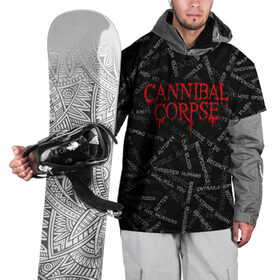 Накидка на куртку 3D с принтом Cannibal Corpse | Songs (Z) в Новосибирске, 100% полиэстер |  | Тематика изображения на принте: cannibal | cannibal corpse | corpse | death metal | deathgrind | алекс уэбстер | брутальный дэт метал | дэт метал | дэтграйнд | пол мазуркевич | роб барретт | труп каннибала