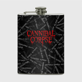 Фляга с принтом Cannibal Corpse | Songs (Z) в Новосибирске, металлический корпус | емкость 0,22 л, размер 125 х 94 мм. Виниловая наклейка запечатывается полностью | Тематика изображения на принте: cannibal | cannibal corpse | corpse | death metal | deathgrind | алекс уэбстер | брутальный дэт метал | дэт метал | дэтграйнд | пол мазуркевич | роб барретт | труп каннибала