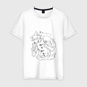 Мужская футболка хлопок с принтом Выдающиеся звери Легоси в Новосибирске, 100% хлопок | прямой крой, круглый вырез горловины, длина до линии бедер, слегка спущенное плечо. | аниме | волк | выдающиеся | заяц | звери | кролик | легоси | луис | олень | сезон | хару