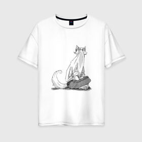 Женская футболка хлопок Oversize с принтом Выдающиеся звери Легоси в Новосибирске, 100% хлопок | свободный крой, круглый ворот, спущенный рукав, длина до линии бедер
 | аниме | волк | выдающиеся | заяц | звери | кролик | легоси | луис | олень | сезон | хару