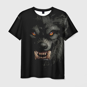 Мужская футболка 3D с принтом Оборотень | Werewolf в Новосибирске, 100% полиэфир | прямой крой, круглый вырез горловины, длина до линии бедер | Тематика изображения на принте: werewolf | волк | зверь | зло | мистика | монстр | оборотень | полнолуние | ужасы