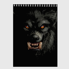 Скетчбук с принтом Оборотень | Werewolf в Новосибирске, 100% бумага
 | 48 листов, плотность листов — 100 г/м2, плотность картонной обложки — 250 г/м2. Листы скреплены сверху удобной пружинной спиралью | werewolf | волк | зверь | зло | мистика | монстр | оборотень | полнолуние | ужасы