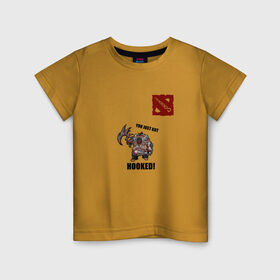 Детская футболка хлопок с принтом Дота в Новосибирске, 100% хлопок | круглый вырез горловины, полуприлегающий силуэт, длина до линии бедер | dota | дота | дота 2 | дотер | игра | мясник | падж | пудж | толстый | хук