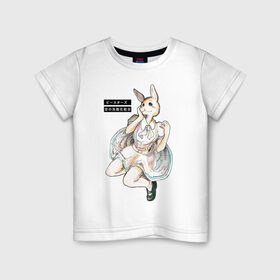 Детская футболка хлопок с принтом Выдающиеся звери Хару в Новосибирске, 100% хлопок | круглый вырез горловины, полуприлегающий силуэт, длина до линии бедер | аниме | волк | выдающиеся | заяц | звери | кролик | легоси | луис | олень | сезон | хару