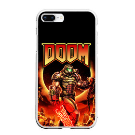 Чехол для iPhone 7Plus/8 Plus матовый с принтом DOOM Eternal в Новосибирске, Силикон | Область печати: задняя сторона чехла, без боковых панелей | Тематика изображения на принте: doom | doom eternal | part two | the ancient gods | дум | игры | монстры