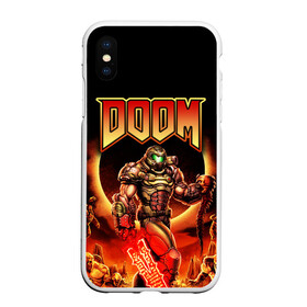 Чехол для iPhone XS Max матовый с принтом DOOM Eternal в Новосибирске, Силикон | Область печати: задняя сторона чехла, без боковых панелей | doom | doom eternal | part two | the ancient gods | дум | игры | монстры