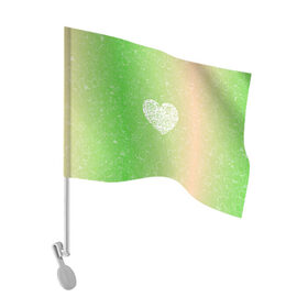 Флаг для автомобиля с принтом Сердечко АПВ 5ЗП в Новосибирске, 100% полиэстер | Размер: 30*21 см | qr код | амулет | антивирус | антидепрессант | антистресс | градиент | зеленый | иммуномодулятор | коллаж | оберег | персиковый | сердечко | талисман