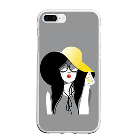 Чехол для iPhone 7Plus/8 Plus матовый с принтом Fashion в Новосибирске, Силикон | Область печати: задняя сторона чехла, без боковых панелей | женщина | красота | мода | шляпа
