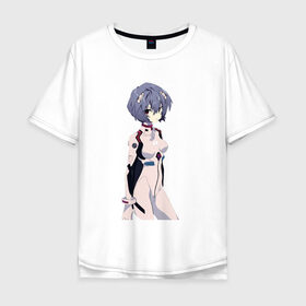 Мужская футболка хлопок Oversize с принтом Ayanami Rei в Новосибирске, 100% хлопок | свободный крой, круглый ворот, “спинка” длиннее передней части | anime | evangelion | manga | аниме | аска | девушка | ева 20 | евангелион | манга