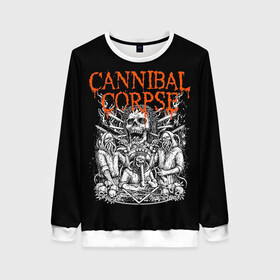 Женский свитшот 3D с принтом Cannibal Corpse в Новосибирске, 100% полиэстер с мягким внутренним слоем | круглый вырез горловины, мягкая резинка на манжетах и поясе, свободная посадка по фигуре | at | back | birth | bleeding | bloodthirst | butchered | cannibal | corpse | eaten | evisceration | gallery | kill | kreaton | life | mutilated | obsessed | of | slayer | sodom | spawn | suicide | the | to | tomb | unimagined | vile | v