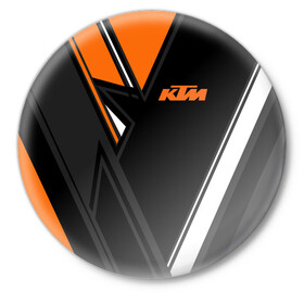 Значок с принтом KTM | КТМ в Новосибирске,  металл | круглая форма, металлическая застежка в виде булавки | enduro | ktm | moto | moto sport | motocycle | orange | sportmotorcycle | ктм | мото | мото спорт | мотоспорт | оранжевый | спорт мото