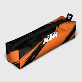 Пенал 3D с принтом KTM | КТМ в Новосибирске, 100% полиэстер | плотная ткань, застежка на молнии | enduro | ktm | moto | moto sport | motocycle | orange | sportmotorcycle | ктм | мото | мото спорт | мотоспорт | оранжевый | спорт мото