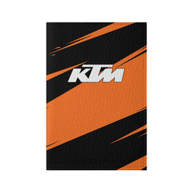 Обложка для паспорта матовая кожа с принтом KTM | КТМ в Новосибирске, натуральная матовая кожа | размер 19,3 х 13,7 см; прозрачные пластиковые крепления | enduro | ktm | moto | moto sport | motocycle | orange | sportmotorcycle | ктм | мото | мото спорт | мотоспорт | оранжевый | спорт мото