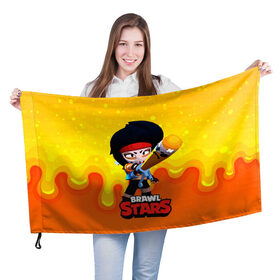 Флаг 3D с принтом Мстительница Биби BIBILANTE в Новосибирске, 100% полиэстер | плотность ткани — 95 г/м2, размер — 67 х 109 см. Принт наносится с одной стороны | bibi | bibilante | brawl | brawl stars | brawlstars | brawl_stars | jessie | биби | бравл | бравлер | бравлстарс | мстительница