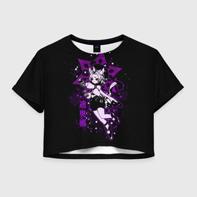 Женская футболка Crop-top 3D с принтом GENSHIN IMPACT ДИОНА в Новосибирске, 100% полиэстер | круглая горловина, длина футболки до линии талии, рукава с отворотами | diona | genshin impact | геншин импакт | диона | игры | крио | персонажи