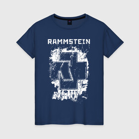 Женская футболка хлопок с принтом RAMMSTEIN в Новосибирске, 100% хлопок | прямой крой, круглый вырез горловины, длина до линии бедер, слегка спущенное плечо | du hast | mein herz brennt | music. | ohne dich | rammstein | rock | till lindemann | музыка | рамштайн | рок | тилль линдеманн