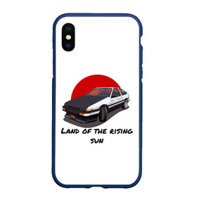 Чехол для iPhone XS Max матовый с принтом Land of the rising sun в Новосибирске, Силикон | Область печати: задняя сторона чехла, без боковых панелей | ae86 | drift | hachiroku | initial d | trueno | инициал ди | хачироку