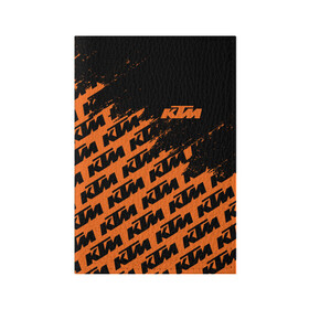 Обложка для паспорта матовая кожа с принтом KTM | КТМ в Новосибирске, натуральная матовая кожа | размер 19,3 х 13,7 см; прозрачные пластиковые крепления | enduro | ktm | moto | moto sport | motocycle | orange | sportmotorcycle | ктм | мото | мото спорт | мотоспорт | оранжевый | спорт мото