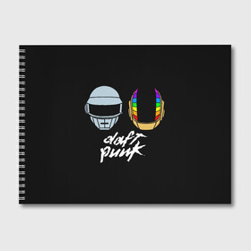 Альбом для рисования с принтом Daft Punk в Новосибирске, 100% бумага
 | матовая бумага, плотность 200 мг. | daft punk | дафт панк | дафт панк арт | дафт панк шлемы | электронная музыка