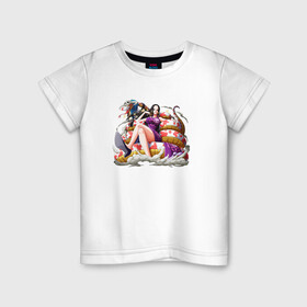 Детская футболка хлопок с принтом Боа Хэнкок в Новосибирске, 100% хлопок | круглый вырез горловины, полуприлегающий силуэт, длина до линии бедер | anime | boa hancock | kawaii | manga | one piece | waifu | аниме | боа хэнкок | вайфу | кавай | манга