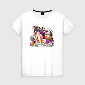 Женская футболка хлопок с принтом Боа Хэнкок в Новосибирске, 100% хлопок | прямой крой, круглый вырез горловины, длина до линии бедер, слегка спущенное плечо | anime | boa hancock | kawaii | manga | one piece | waifu | аниме | боа хэнкок | вайфу | кавай | манга
