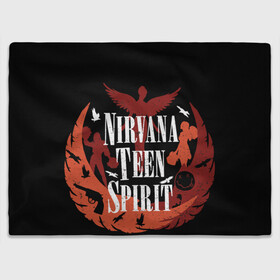 Плед 3D с принтом NIRVANA TEEN SPIRIT в Новосибирске, 100% полиэстер | закругленные углы, все края обработаны. Ткань не мнется и не растягивается | art | cobain | curt | girl | grunge | metal | music | nirvana | punk | rock | spiritm | usa | гранж | группа | кобэйн | курт | метал | музыка | нирвана | панк | рисунок | рок | сша