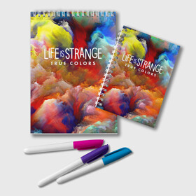 Блокнот с принтом Life is Strange True Colors в Новосибирске, 100% бумага | 48 листов, плотность листов — 60 г/м2, плотность картонной обложки — 250 г/м2. Листы скреплены удобной пружинной спиралью. Цвет линий — светло-серый
 | dontnod entertainment | абстракция | алекс чэнь | серия life is strange