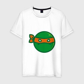 Мужская футболка хлопок с принтом Michelangelo в Новосибирске, 100% хлопок | прямой крой, круглый вырез горловины, длина до линии бедер, слегка спущенное плечо. | donatello | leonardo | michelangelo | ninja | pizza | raphael | turtles | донателло | животные | карате | комикс | комиксы | леонардо | микеланджело | мультфильм | мутант | мутанты | ниндзя | пицца | рафаэль | сплинтер | супергерой