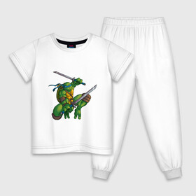 Детская пижама хлопок с принтом Леонардо в Новосибирске, 100% хлопок |  брюки и футболка прямого кроя, без карманов, на брюках мягкая резинка на поясе и по низу штанин
 | donatello | leonardo | michelangelo | ninja | pizza | raphael | turtles | донателло | животные | карате | комикс | комиксы | леонардо | микеланджело | мультфильм | мутант | мутанты | ниндзя | пицца | рафаэль | сплинтер | супергерой