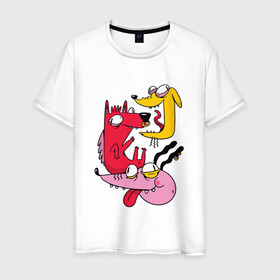 Мужская футболка хлопок с принтом Crazy Dogs Безумный собаки в Новосибирске, 100% хлопок | прямой крой, круглый вырез горловины, длина до линии бедер, слегка спущенное плечо. | art | cartoon | cringe | dog | frenzy | insane | insanity | madness | psycho | punk | punks | punks dead | vintage | арт | безумие | винтаж | иллюстрация | крезанутые | крейзи | кринж | мультяшные | мэднесс | панк | панки | псих | психи | соб